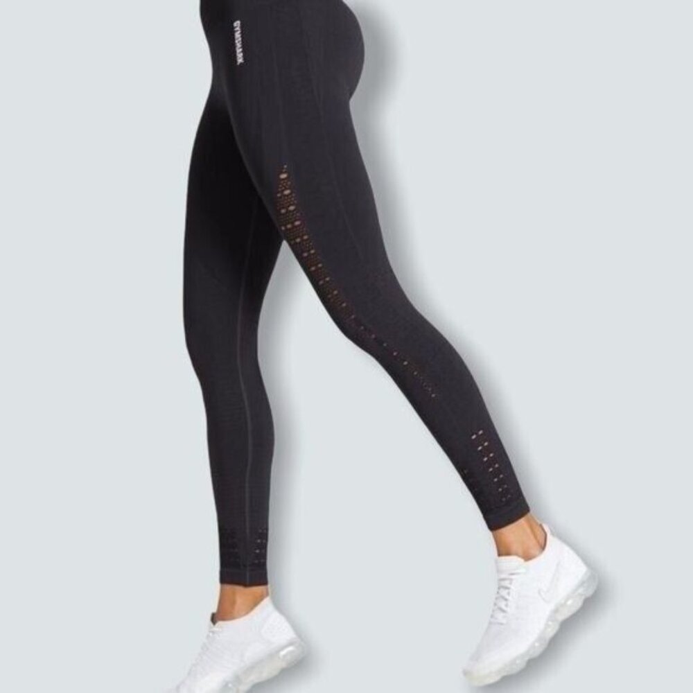 Gymshark Women’s Energy+ Seamless Leggings, Black, Cutout M